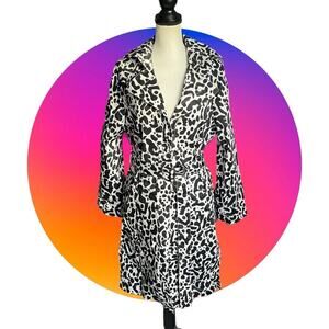 Lita By Ciara AMOUR Black White CHEETAH PRINT Trench Coat Size M NWT NEW